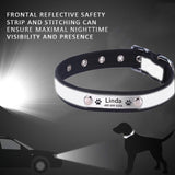 Personalized Pet Collar Leather Reflective/ Engraved ID