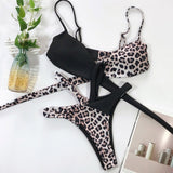 Women High Waist Bikini Set Leopard Snake Print - Dazzle Bijou