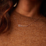 Personalized Handwriting Style Name Necklace 18K gold plated.