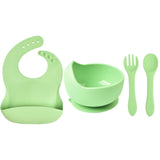 Baby Bib bowl spoon Fork silicone tableware