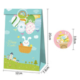 12pcs Easter Kraft  Bag With Stickers