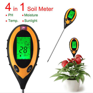 Professional Soil Ph Meter 4 In1 -PH/Temp./Moisture/Sun